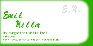 emil milla business card